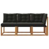 Canapé d’extérieur milieu et coin avec coussin 3 Pièce Naturel 554389554389