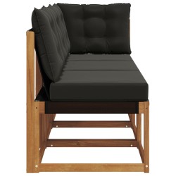 Canapé d’extérieur milieu et coin avec coussin 3 Pièce Naturel 554389554389