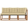 Canapé d’extérieur milieu et coin avec coussin 3 Pièce Naturel 554390554390