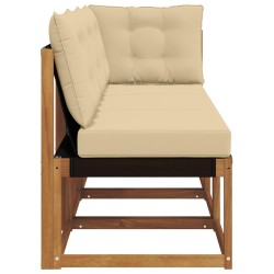 Canapé d’extérieur milieu et coin avec coussin 3 Pièce Naturel 554390554390