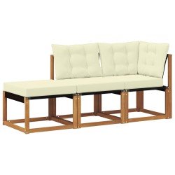 Canapés modulaires d'extérieur 3 Pièce Naturel et Crème 554400554400