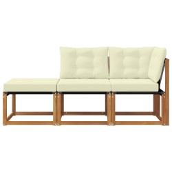 Canapés modulaires d'extérieur 3 Pièce Naturel et Crème 554400554400
