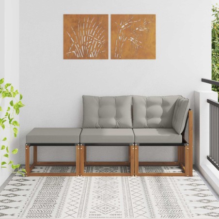 Canapés modulaires d'extérieur 3 Pièce Gris Naturel et Clair 554402554402