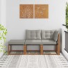 Canapés modulaires d'extérieur 3 Pièce Gris Naturel et Clair 554402554402