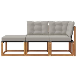 Canapés modulaires d'extérieur 3 Pièce Gris Naturel et Clair 554402554402