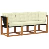 Canapé d’extérieur milieu et coin avec coussin 3 Pièce Naturel 554406554406