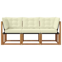 Canapé d’extérieur milieu et coin avec coussin 3 Pièce Naturel 554406554406