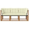 Canapé d’extérieur milieu et coin avec coussin 3 Pièce Naturel 554406554406