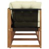 Canapé d’extérieur milieu et coin avec coussin 3 Pièce Naturel 554406554406