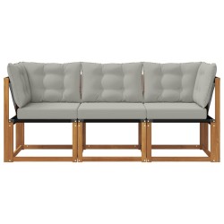 Canapé d’extérieur milieu et coin avec coussin 3 Pièce Naturel 554407554407