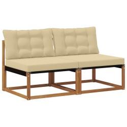 2 Pièce Sofa de milieu extérieur Bois d'Acacia Massif Naturel 554408554408
