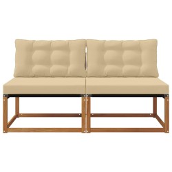 2 Pièce Sofa de milieu extérieur Bois d'Acacia Massif Naturel 554408554408