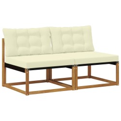 2 Pièce Sofa de milieu extérieur Bois d'Acacia Massif Naturel 554410554410