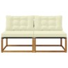 2 Pièce Sofa de milieu extérieur Bois d'Acacia Massif Naturel 554410554410