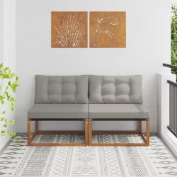 2 Pièce Sofa de milieu extérieur Bois d'Acacia Massif Naturel 554412554412