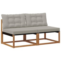 2 Pièce Sofa de milieu extérieur Bois d'Acacia Massif Naturel 554412554412