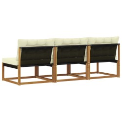 3 Pièce Sofa de milieu extérieur Bois d'Acacia Massif Naturel 554413554413