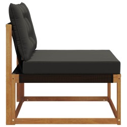 Sofa de milieu extérieur Bois d'Acacia Massif Naturel 554414554414