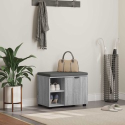 Banc d'entrée avec coussin Gris Sonoma 60 x 38 x 46 cm 554416554416