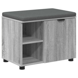 Banc d'entrée avec coussin Gris Sonoma 60 x 38 x 46 cm 554416554416