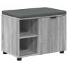 Banc d'entrée avec coussin Gris Sonoma 60 x 38 x 46 cm 554416554416