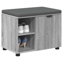 Banc d'entrée avec coussin Gris Sonoma 60 x 38 x 46 cm 554416554416