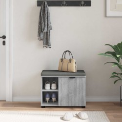 Banc d'entrée avec coussin Gris Sonoma 60 x 38 x 46 cm 554416554416