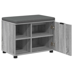 Banc d'entrée avec coussin Gris Sonoma 60 x 38 x 46 cm 554416554416