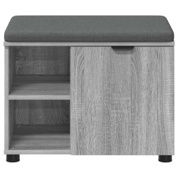 Banc d'entrée avec coussin Gris Sonoma 60 x 38 x 46 cm 554416554416