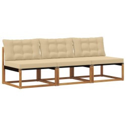 3 Pièce Sofa de milieu extérieur Bois d'Acacia Massif Naturel 554422554422