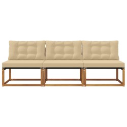 3 Pièce Sofa de milieu extérieur Bois d'Acacia Massif Naturel 554422554422