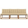 3 Pièce Sofa de milieu extérieur Bois d'Acacia Massif Naturel 554422554422