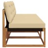 3 Pièce Sofa de milieu extérieur Bois d'Acacia Massif Naturel 554422554422