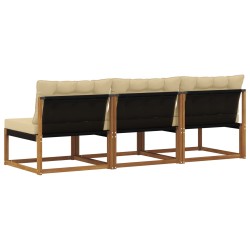 3 Pièce Sofa de milieu extérieur Bois d'Acacia Massif Naturel 554422554422