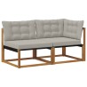 Canapé d’extérieur milieu et coin avec coussin 2 Pièce Naturel 554425554425
