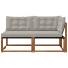 Canapé d’extérieur milieu et coin avec coussin 2 Pièce Naturel 554425554425
