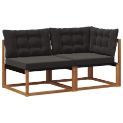 Canapé d’extérieur milieu et coin avec coussin 7 Pièce Naturel 554426554426