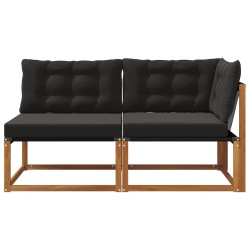 Canapé d’extérieur milieu et coin avec coussin 7 Pièce Naturel 554426554426