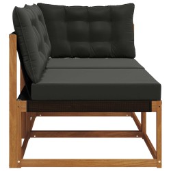 Canapé d’extérieur milieu et coin avec coussin 7 Pièce Naturel 554426554426