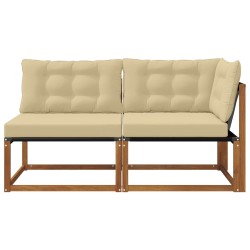 Canapé d’extérieur milieu et coin avec coussin 7 Pièce Naturel 554427554427