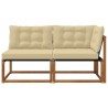Canapé d’extérieur milieu et coin avec coussin 7 Pièce Naturel 554427554427