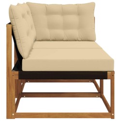 Canapé d’extérieur milieu et coin avec coussin 7 Pièce Naturel 554427554427