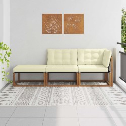 Unités de sofa sectionnel d'extérieur 3 Pièce Naturel 554428554428