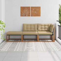 Unités de sofa sectionnel d'extérieur 3 Pièce Naturel 554431554431