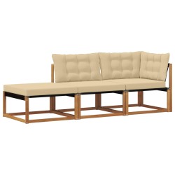 Unités de sofa sectionnel d'extérieur 3 Pièce Naturel 554431554431