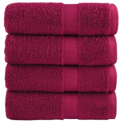 Serviettes de toilette premium SOLUND 4 pièces Bordeaux 30 x 30 cm 600 g/m² 554441554441