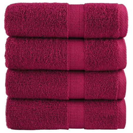 Serviettes de toilette premium SOLUND 4 pièces Bordeaux 30 x 30 cm 600 g/m² 554441554441