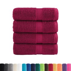 Serviettes de toilette premium SOLUND 4 pièces Bordeaux 30 x 30 cm 600 g/m² 554441554441