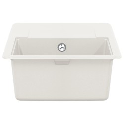 Évier Blanc 670 x 460 mm 80% Quartz et 20% Résine 554444554444