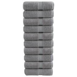 Serviettes de toilette premium SOLUND 10 pièces Gris 30 x 30 cm 600 g/m² 554462554462